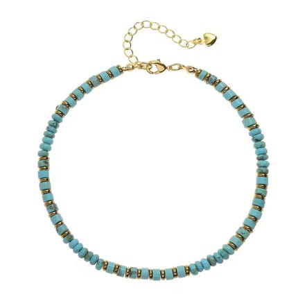 Jomide Enkelbandje Natuursteen Kralen - Turquoise