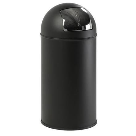 EKO - Pushcan 40 liter - Steel - mat zwart - Prullenbak