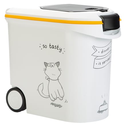 Curver Voedselcontainer Kat - 35L- 12KG - 28x49x43cm - Wit/Geel/Zwart