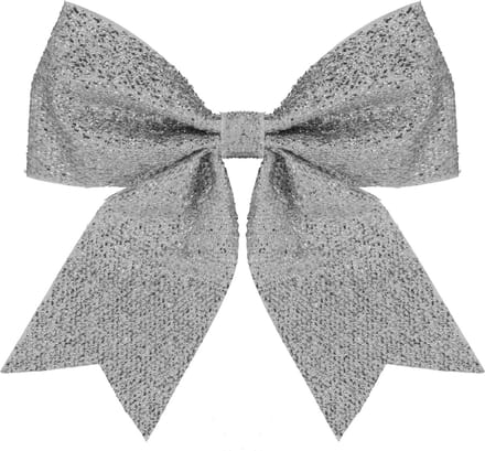 Springos Kersthanger | Kerstversiering | Kerstdecoratie Voor Binnen | Kerststrik | Zilver | 20 cm | 1 Stuk