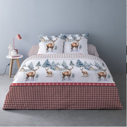 Luxe Katoen Flanel dekbedovertrek Aspen Rouge - 240x220