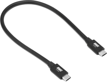 OWC 0.3 Meter USB-C Cable Thunderbolt 4 & 5, 80/120Gb/s, USB-C / USB-4 devices 240W - Black