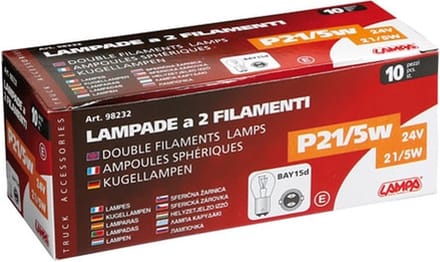 BAY15d lamp - 24 Volt - 21/ 5 Watt - 10 stuks - P21/5W