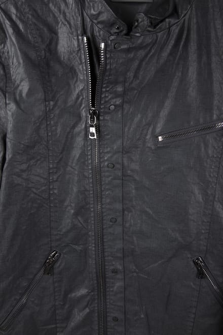 John Varvatos Slim Fit Asymmetric Snap/ Seal Grey Größe: 46 | Lederjacken Outlet | Herren | Grau