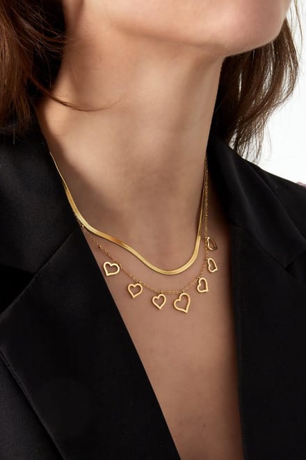 chunky heart ketting