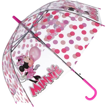 Minnie Mouse Paraplu - Kinderparaplu - Metaal frame - Roze - Transparant