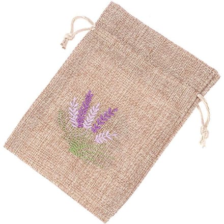 1 sachet de fleurs séchées et aromatiques, sachets de lavande brodés, réutilisables, avec cordon de serrage, en coton et jute marron
