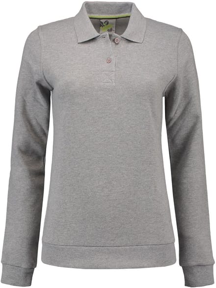 Lemon & Soda polosweater voor dames in de kleur grey heather in de maat 2XL.
