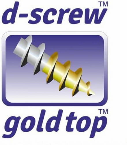 Hardhoutschroef. Verzinkt. Cilynderkop. D-Screw-Gold-Top.