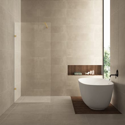 Wiesbaden Less inloopdouche 600 x 2000 x 8 mm nano helder glas/geborsteld messing