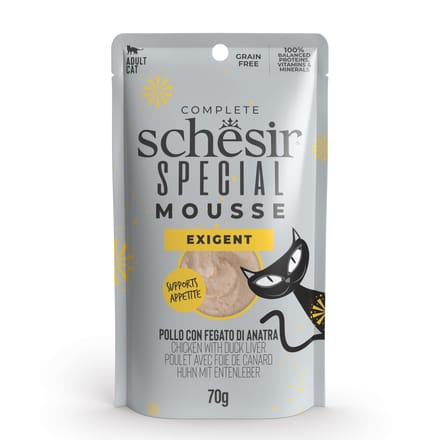 12x70g Kip met eendenlever Schesir Special Exigent natvoer voor katten