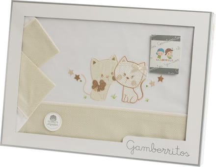 Gamberritos Lakenset Ledikant Katjes Katoen Beige 3-delig
