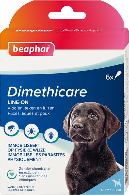 Beaphar DIMETHIcare Vlooien- en Teken Line-On Puppy - 6 stuks