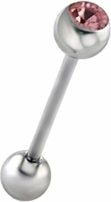 Fako Bijoux® - Tongpiercing - Kristal - Roze