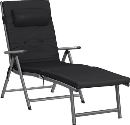Songmics Loungestoel met Verstelbare Arm en Rugleuningen