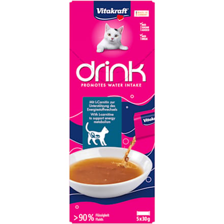Voordeelpakket: 45x30g Vitakraft kattendrank met zalm en L-carnitine kattensnacks