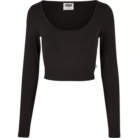 Urban Classics - Organic Cropped Longsleeve top - S - Zwart