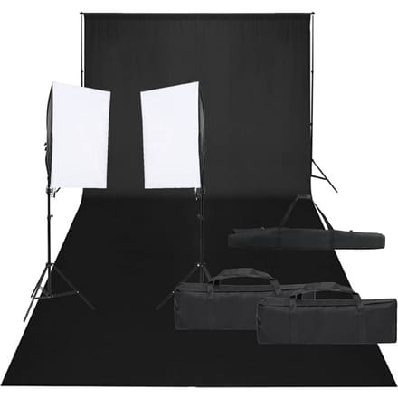 vidaXL - Fotostudioset - met - verlichtingsset - en - achtergrond