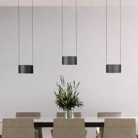 PURE LED hanglamp Clipse, grijs, lengte 110 cm, CTT, 6-lamps.