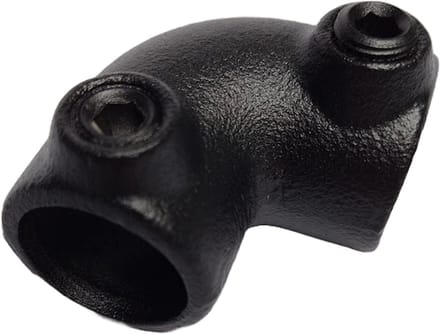Buiskoppeling Zwart - Kniestuk - Ø 26,9mm - Matzwart gecoat - Hoek