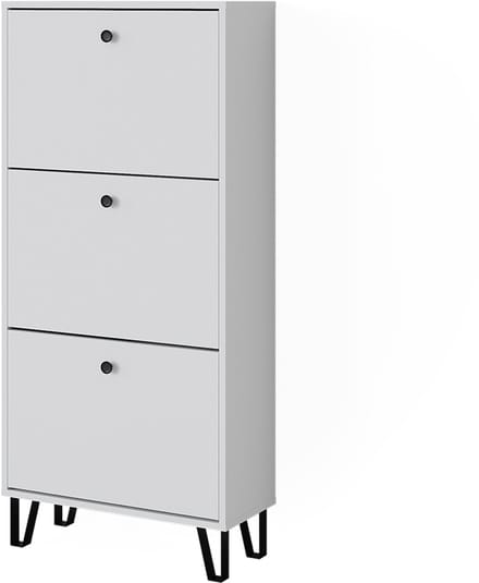 Vicco Siri Schoenenkantelaar – 130 x 60 cm met 3 scharnierende laden Wit