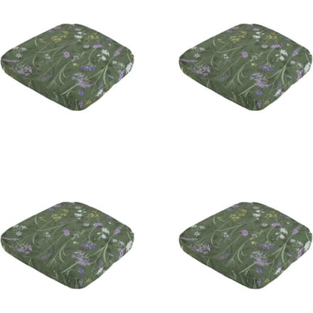 Madison - Zitkussen Wicker Donna green canvas eco+ - Ca. 48x48 cm - Set van 4