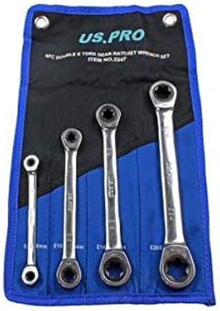 Ratelsleutel Set Metrische Dubbele E-Torx Maten E6 tot E24