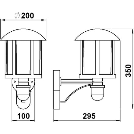 Albert Leuchten Buitenwandlamp Genefe, met sensor, bruin