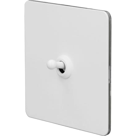 Muur Tuimelschakelaar Montage Enkel Open Wip Dubbele Bediening AC250V Vierkante Rand Metaal Roestvrijstalen Paneel Wit white