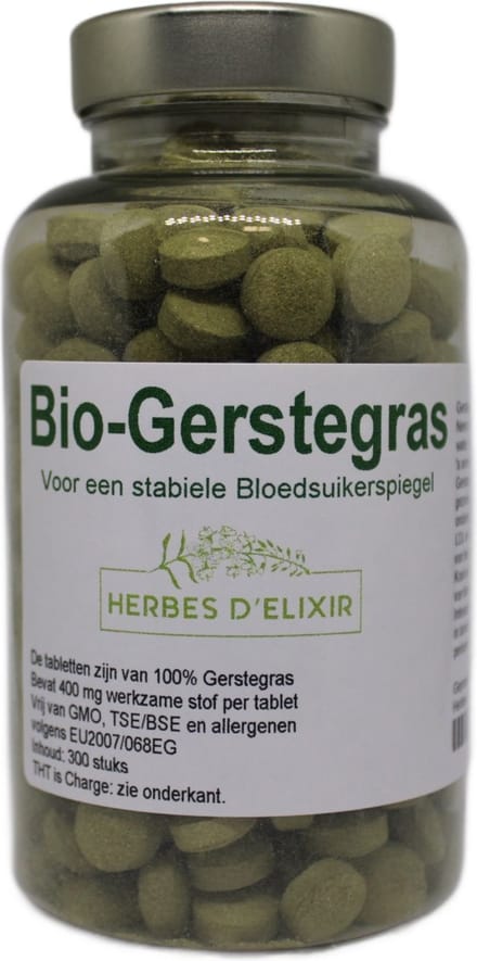 Herbes D'elixir Gerstegras - 300 tabletten - Vegan - Bio - 400 mg per tablet
