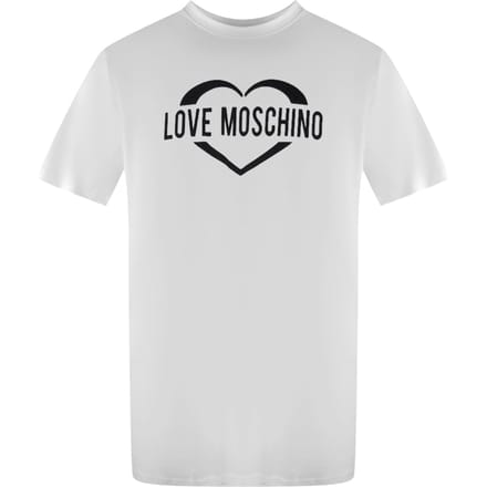 Love Moschino T-shirt Met Opvallend Hartlogo In Wit