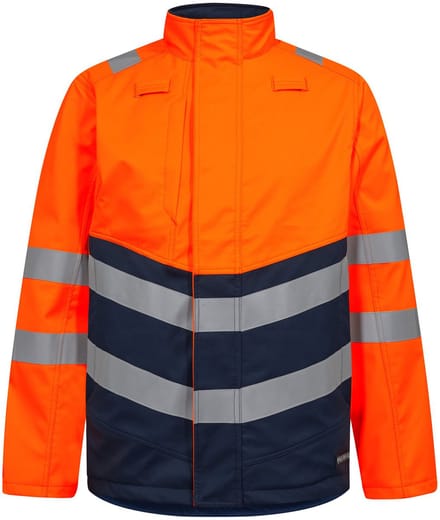 Engel Safety+ softshelljack 1324-185 - Hi-vis Orange / Blue Ink - S