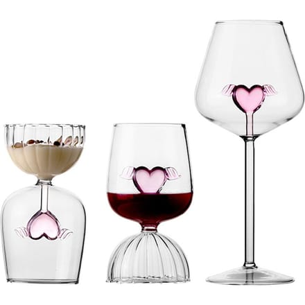 Verre à Cocktail Cœur Élégant Romantique Tasse en Verre pour Mariage Bar à Domicile Fête Restaurants 350ml Type 2
