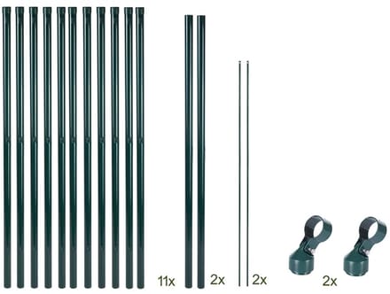 Set palen 105cm voor gaas, 11 stuks.