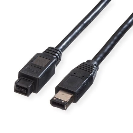 ROLINE IEEE 1394b / IEEE 1394 Kabel, 9/6polig, zwart, 1,8 m