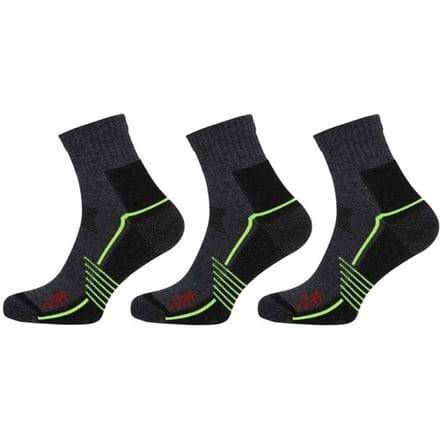 STAPP Wandelsokken Quarter - Active Outdoor Bamboe - 3 paar - Donkergrijs - Maat 43/46