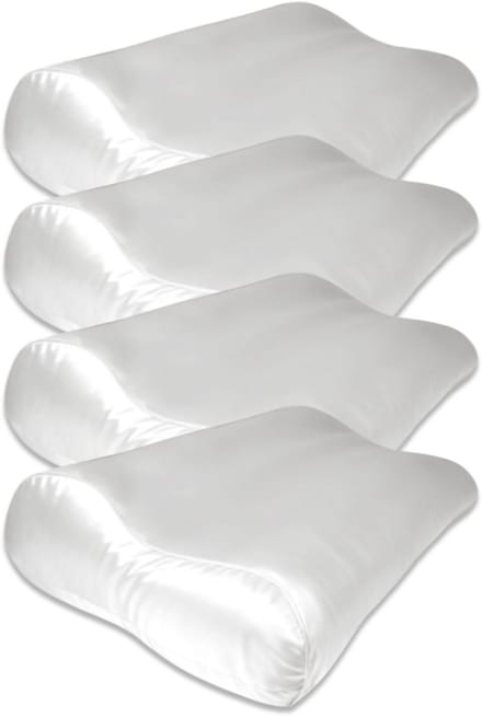 4x Zijden Kussensloop Ergonomisch Cloud White - 19MM - Silk Heaven - 30x50cm