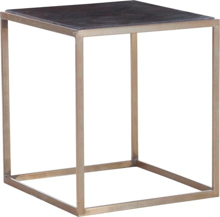Ulrich|Bijzettafel in Antiq Messing Walnoot look