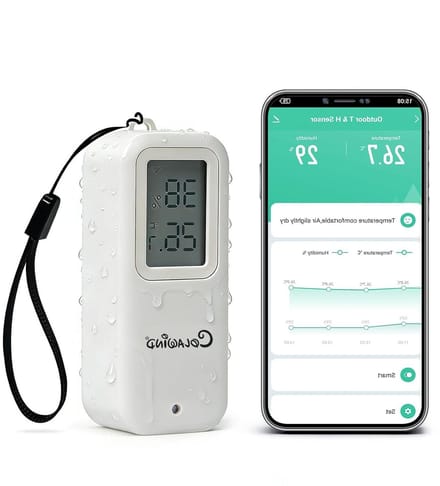 Slimme Thermometer Hygrometer - Temperatuur Vochtigheid Sensor - Klimaat Monitoren - IP65 Waterdicht - Realtime App Meldingen - Wit