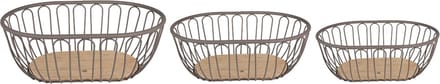 Clayre & Eef Opbergmand Set van 3 33x23x12 cm Grijs Bruin IJzer