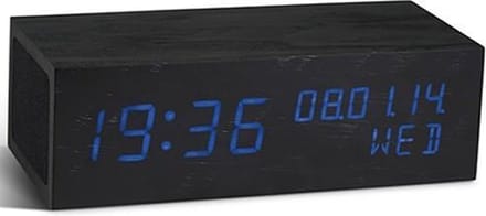 Gingko Music Click Clock Black - Blue LED