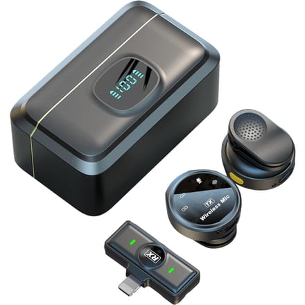 One-Trigger-Two 2.4G draadloze microfoon met magnetische bevestiging en clip-on microfoon voor smartphonegeluid Lightning