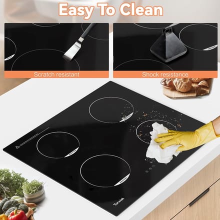 Inbouwkookplaat Inductie 60 cm met 4 Zones, Timer en Boostfunctie