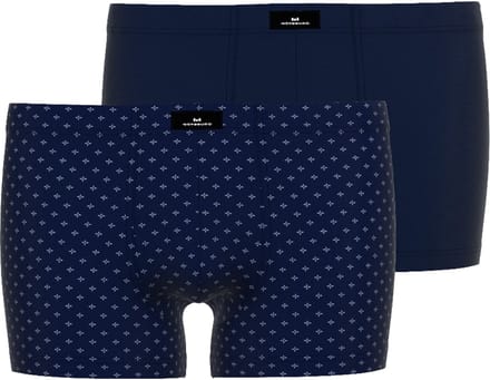Gotzburg heren boxer normale lengte (2-pack) - donkerblauw mini dessin