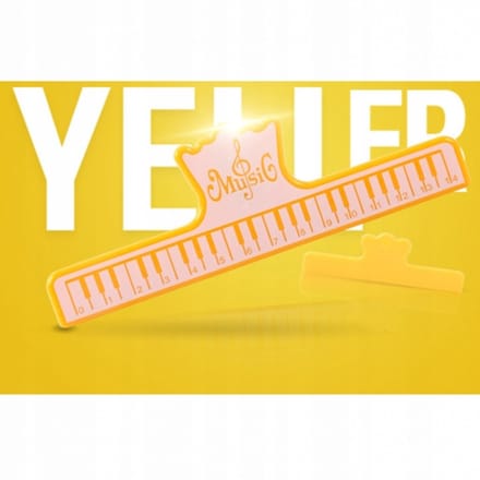 KERA CLIP PIANO Geel - Muziekblad Klem 15 cm