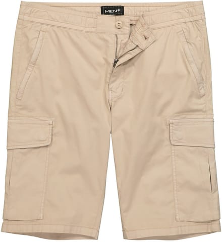 Men Plus - Heren - Cargo-Bermuda buikvriendelijk relaxed fit - Lichtbeige - Maat 60