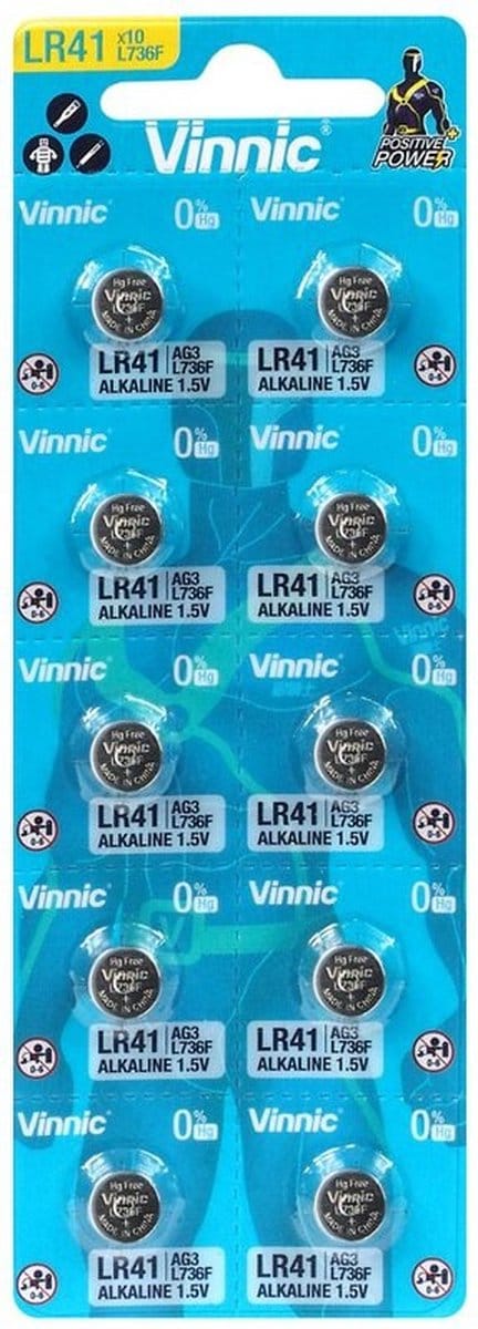 Vinnic LR41 - Batterijen - Knoopcel - 10 stuks