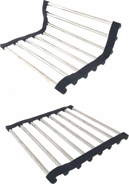 Benson Pannenonderzetter - 2x - RVS - antislip - buigbaar - 22 x 22 cm - Afdruiprek
