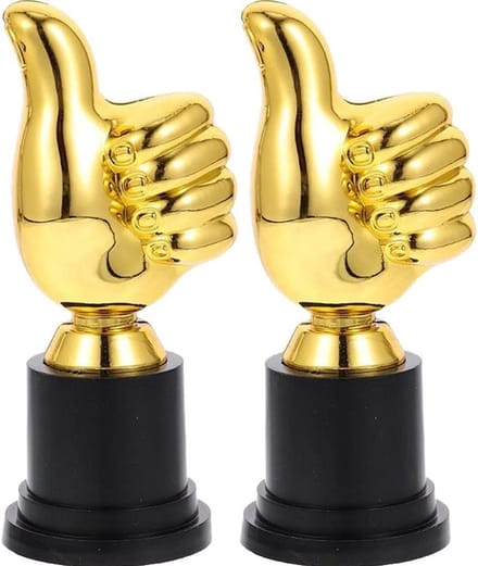 Gouden Trofee Set - Prijs Bekers - Wedstrijd Beloning - Duurzaam Plastic - 13cm Hoog - Goud