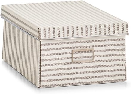 Opbergdoos Karton Beige Gestreept - Inklapbare Opbergbox 25x36x15 cm